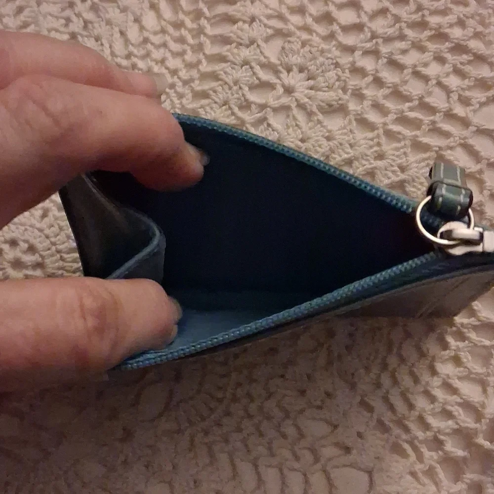 Coach Mini Skinny ID Key Ring Leather Card Case - Picture 4 of 5